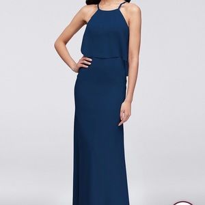 David’s Bridal Bridesmaid Dress Marine Blue